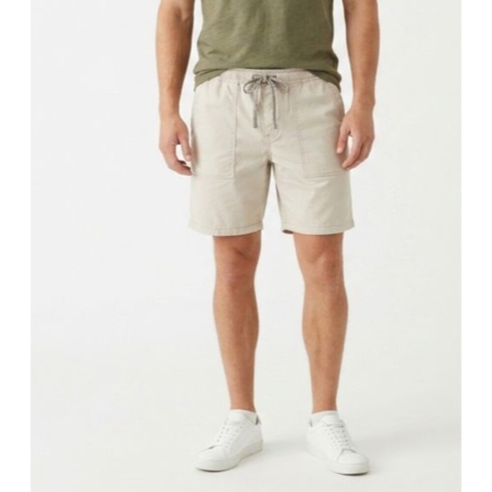 Lucky Brand Men’s Porkchop Pocket Shorts Small Moonstruck Beige Drawstring EUC